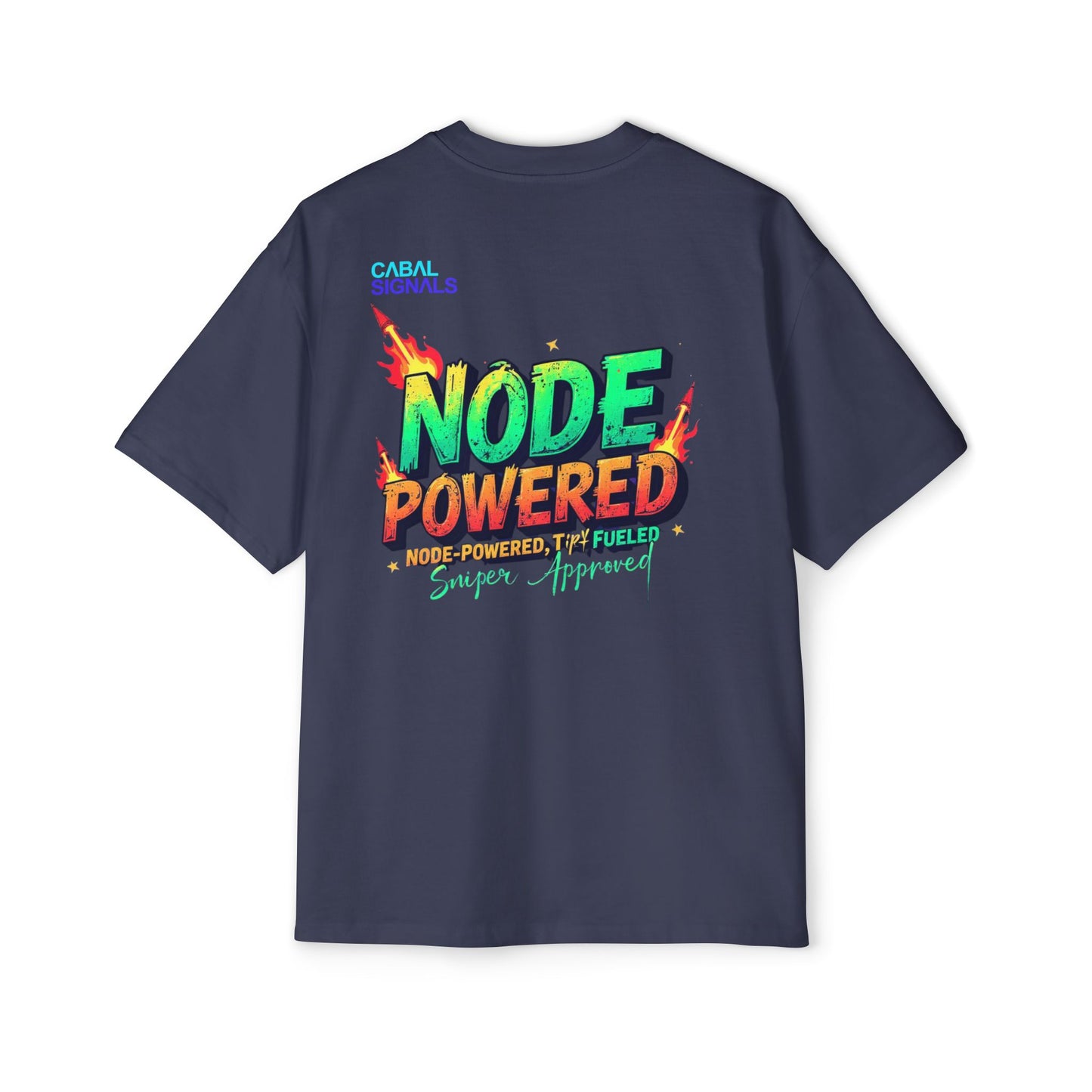 CΛBΛL SIGNΛLS- Node Powered Oversized Tee for Men | Casual Graphic Tee, Unique Gift for Him, Streetwear Style, Fun Statement Shirt