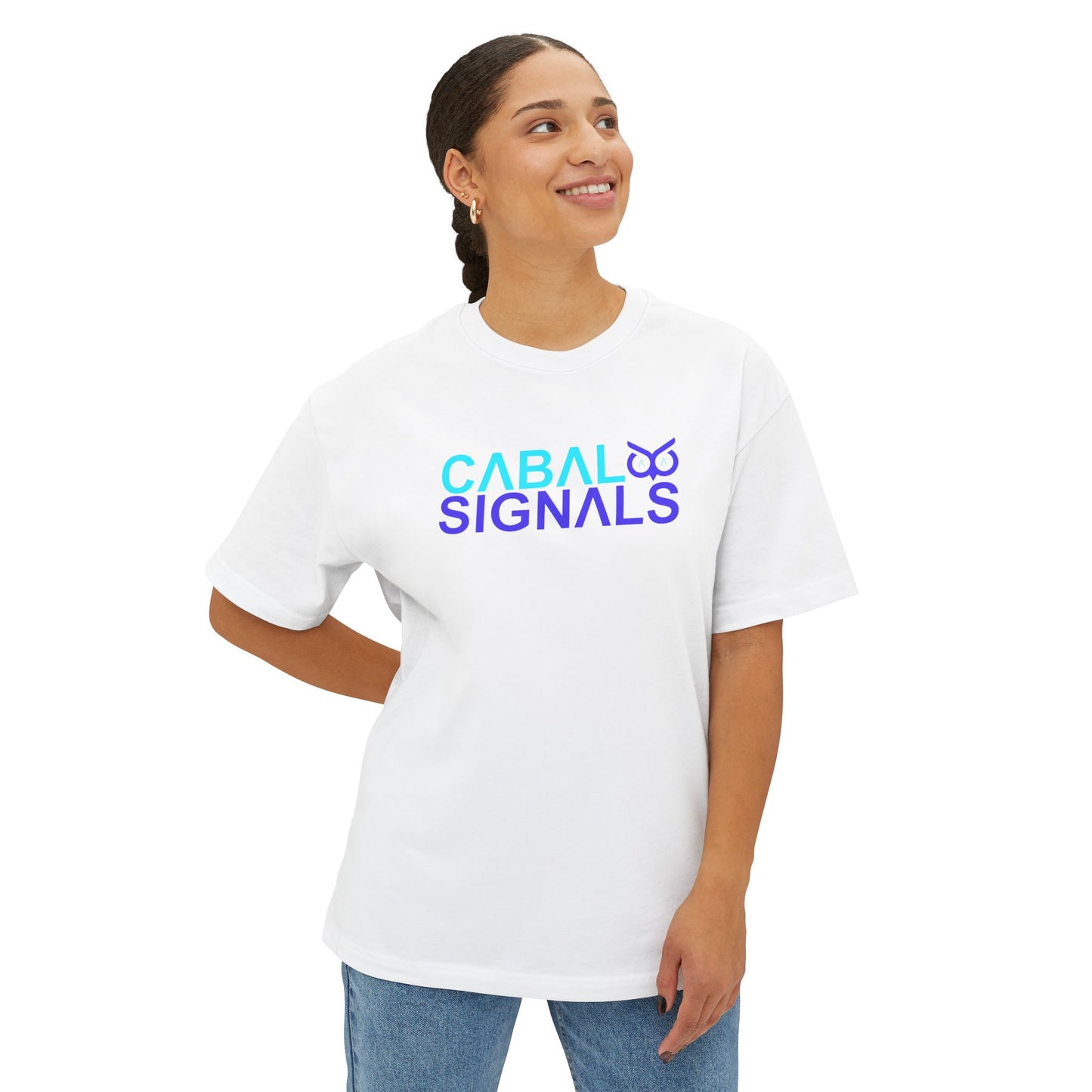 CΛBΛL SIGNΛLS Unisex Oversized Boxy Tee - Trendy Graphic Shirt, Casual Wear, Gift Idea, Festival Apparel, Streetwear