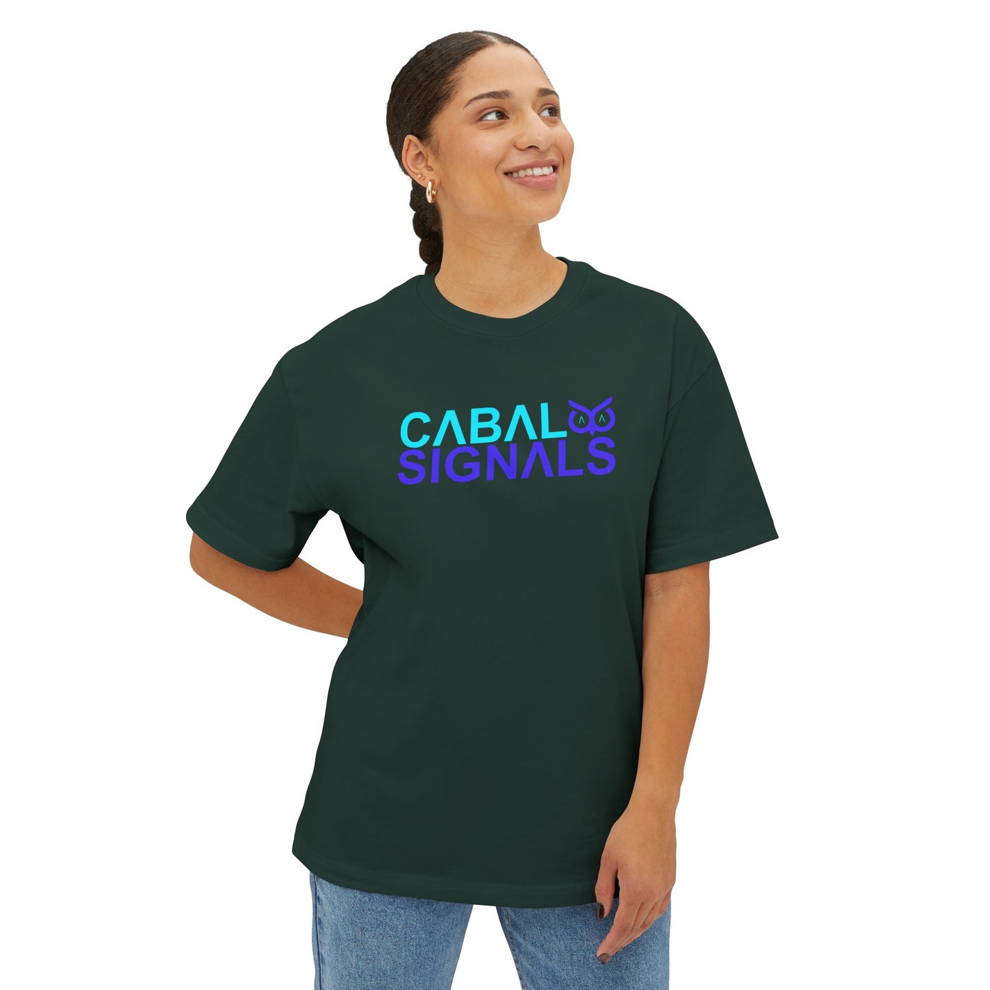 CΛBΛL SIGNΛLS Unisex Oversized Boxy Tee - Trendy Graphic Shirt, Casual Wear, Gift Idea, Festival Apparel, Streetwear