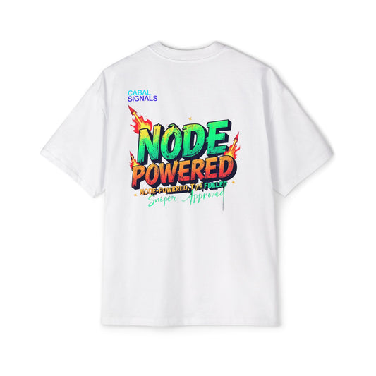 CΛBΛL SIGNΛLS- Node Powered Oversized Tee for Men | Casual Graphic Tee, Unique Gift for Him, Streetwear Style, Fun Statement Shirt